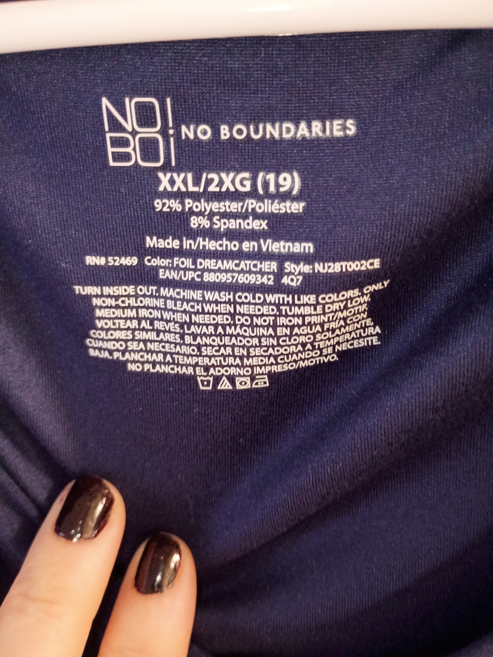 No Boundaries Navy V-Neck Tee with Metallic Gold Dreamcatcher Bull Skull - Picture 5 of 6